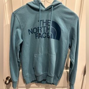 The North Face Teal Pullover Hoodie with Black Logo Tag